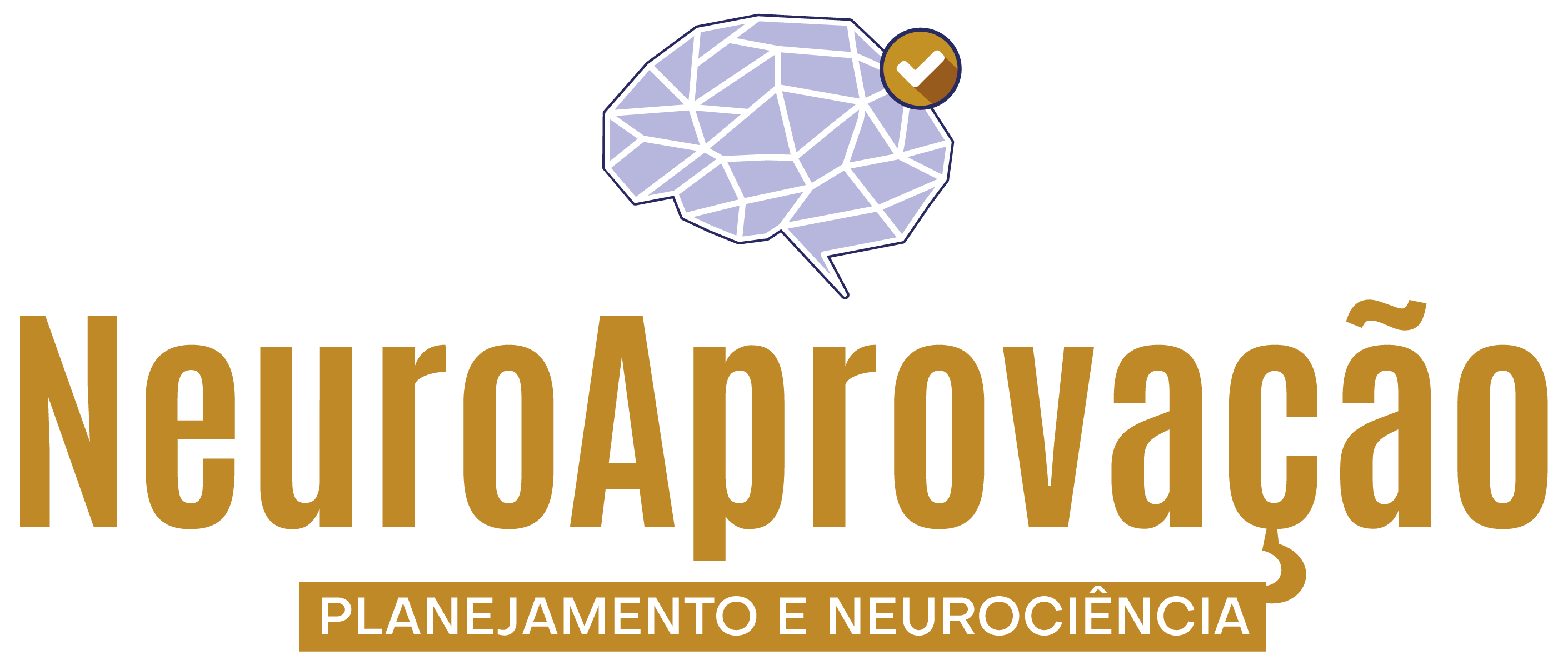 Logo NeuroAprovação, uma árvore com suas folhas brancas e tronco e galhos roxos formando o formato de um cérebro. Abaixo da ávore, estão as escritas: Carla Gerhardt